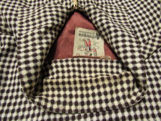 Vintage Art Vogue of California Jacket Rockabilly 1940s Large diamond checkered 7