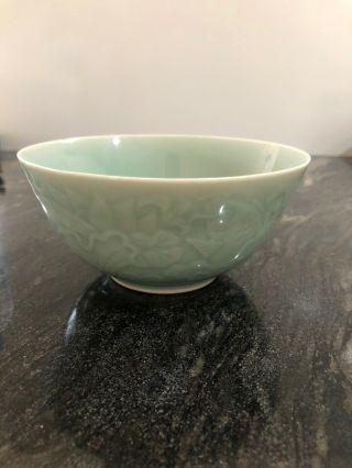 Antique Chinese Longquan Celadon Porcelain Dish Bowl Koi Carp Sea Decoration