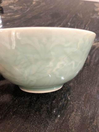 Antique Chinese Longquan Celadon Porcelain Dish Bowl Koi Carp Sea Decoration 4