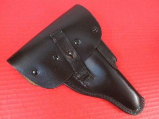Post - Wwii German Police Leather Flap Holster Walther P38 Or P1 Pistol Dated 6/63