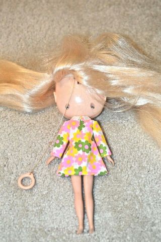 1972 Kenner Blythe doll Blonde side part Hair 7 line version Rare doll 7