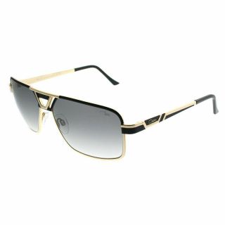 Cazal 9071 001 Black Gold Metal Vintage Sunglasses Grey Gradient Lens