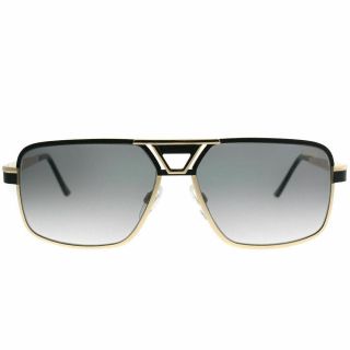 Cazal 9071 001 Black Gold Metal Vintage Sunglasses Grey Gradient Lens 2