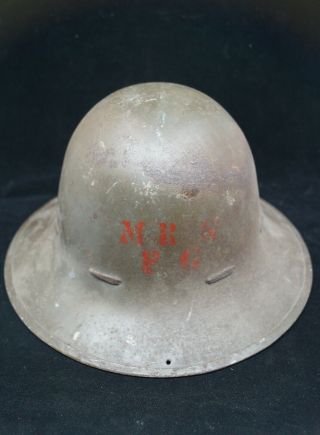 Ww2 British Home Front Zuckerman Helmet Fire Guard Marked 1941 Dated