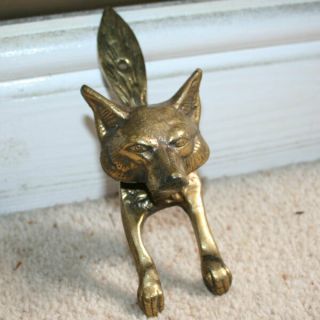 Lovely Vintage Antique Brass Fox Door Knocker