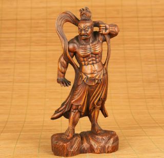 Antique Old Boxwood Hand Carved Prince Of Dharma Buddha Statue Figure