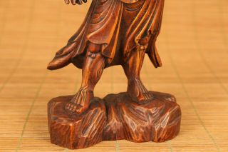 Antique old boxwood hand carved prince of Dharma buddha statue figure 4