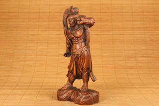 Antique old boxwood hand carved prince of Dharma buddha statue figure 5