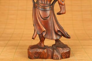 Antique old boxwood hand carved prince of Dharma buddha statue figure 8