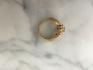 Central cluster vintage diamond engagement ring 14k gold size 6.  75 6