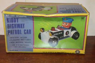 Modern Toys Tin Battery Operated Kiddy Highway Patrol Police Car Box Only
