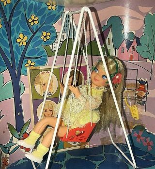 Vintage 1965 Mattel Barbie Sister TUTTI Doll SWING - A - LING SET 3560 3