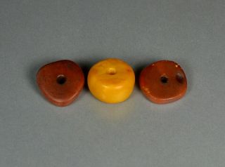 Antique 18.  9 GRAMS Butterscotch Egg Yolk Natural AMBER Loose Beads for Necklace 5