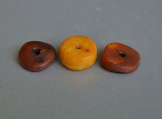 Antique 18.  9 GRAMS Butterscotch Egg Yolk Natural AMBER Loose Beads for Necklace 6