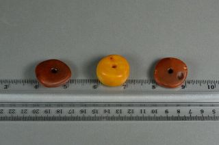Antique 18.  9 GRAMS Butterscotch Egg Yolk Natural AMBER Loose Beads for Necklace 8