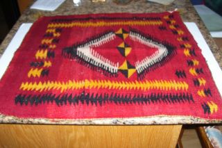 Vintage Wool Navajo Rug W/1956 Dry Cleaning Receipt - Colors