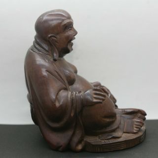 Vintage Chinese Hand Carved Wooden Happy Buddha 4