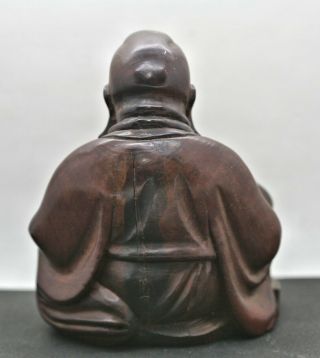 Vintage Chinese Hand Carved Wooden Happy Buddha 5