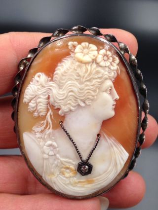 The Most Cameo - Highest Quality Finest Carvings Large Sterling Silver