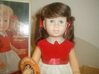 1963 Mattel Soft - Face Brunette Chatty Cathy Mib Cover Doll From Kettelkamp Book