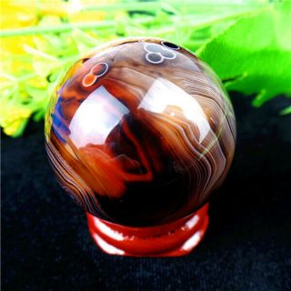 64g Brown Madagascar Crazy Lace Silk Banded Agate Tumbled Ball 36mm AW15703 2