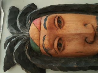 BOB MARLEY Hand Carved Wooden Wall Hanging Face Dreadlocks Rasta 12 