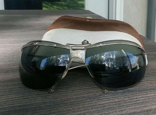 Vintage Renauld Of France Bubble Wraparound Sunglasses &case Depp Rum Diary