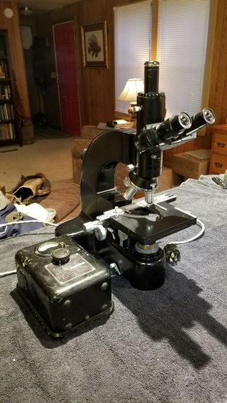 Vintage Lietz Ortholux Microscope,  Leitz Objectives,  Light,  Transformater