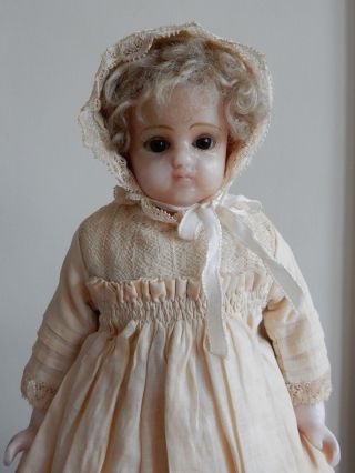 Antique All German Or English 13 " Poured Wax Doll