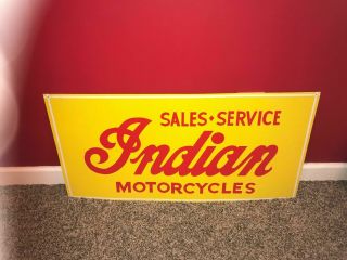 Indian Motorcycle Sst 39x21 Vintage 1946 Dealer Sign Rare