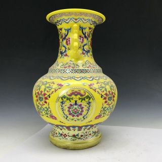 Exquisite Old China painting Fine pattern&flower ceramics vase Qianlong mark 2