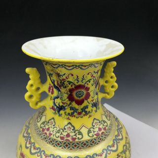 Exquisite Old China painting Fine pattern&flower ceramics vase Qianlong mark 4