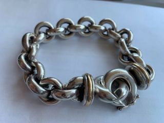 Vintage Tiffany 925 Sterling Silver And Gold Bracelet Made In Italy
