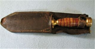 Theater Made Knife - World War Ii - With Dated Blade And Leather Sheath