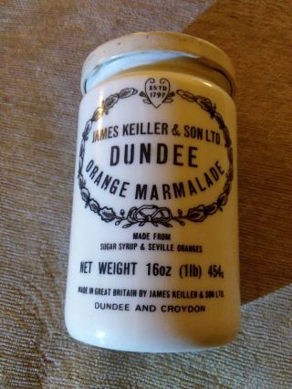 James Keiller & Sons Dundee Orange Marmalade Jar No Cracks With Top Great Piece