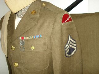 Ww2 Us Army 78th Inf.  Div.  Tunic,  Pants,  Overseas Cap & Tie