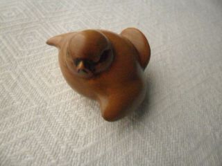 Vintage Baby Bird Hand - Carved & Signed Netsuke 2