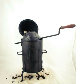 Antique Coffee Bean Roaster Spherical Coal Cast Iron Grilloir Café Koffiebrander