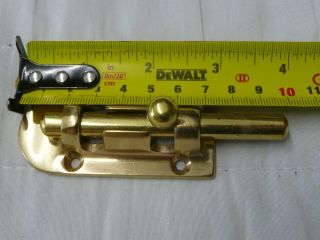 Vintage Small Brass Sliding Bolt,  Keep,  Screew - Toilet Bathroom Gate Door Old Stock 5