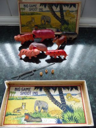 Vintage 1950 ' s Big Game Shooting toy set; boxed and complete; C.  K Toys Japan 3
