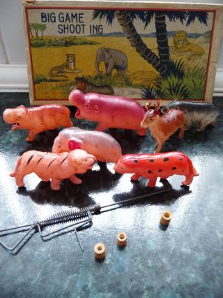 Vintage 1950 ' s Big Game Shooting toy set; boxed and complete; C.  K Toys Japan 7