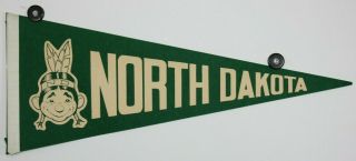 Vintage Ncaa North Dakota Fighting Sioux 30x12 Pennant