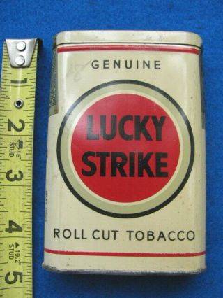 Vintage Lucky Strike White Background Tobacco Pocket Tin,  Full
