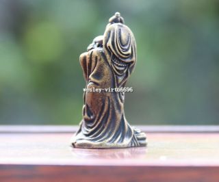 China Copper Bronze One Of The Eighteen Gatekeeper Arhat Buddha Statue T212 5