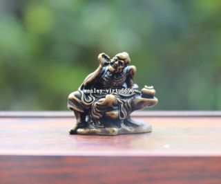 China Copper Bronze One Of The Dig Ear Comfortable Arhat Buddha Statue T214