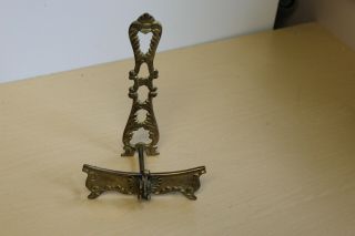 Vintage Cast Brass Plate Stand With Griffin