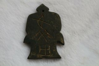 China,  liaoning,  jade,  Hongshan culture,  black magnet,  dancers,  pendant M006 2