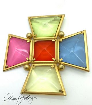 Very Rare Christian Lacroix Giant Maltese Cross Vogue 1992 Editorial Pin