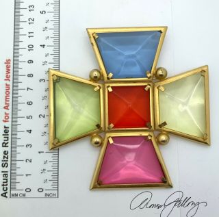 Very Rare Christian LaCroix GIANT Maltese Cross Vogue 1992 Editorial Pin 5