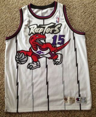 Vtg Vince Carter Toronto Raptors Custom Made Sewn Champion Drake Jersey Sz 54